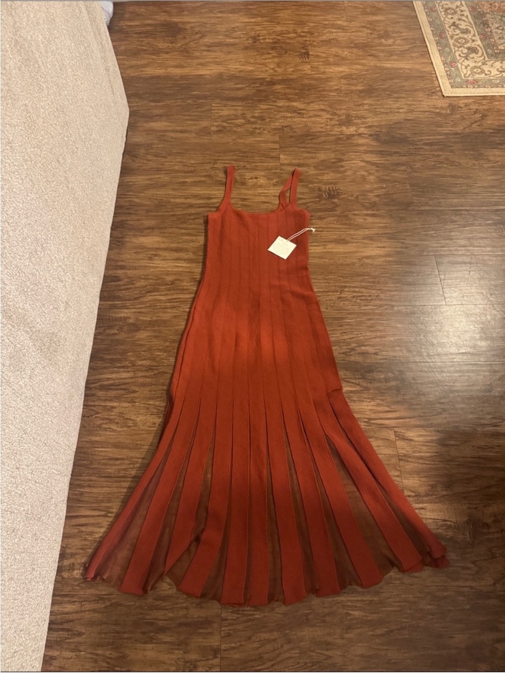 Caroline Constas Rust Red Knit Maxi Dress